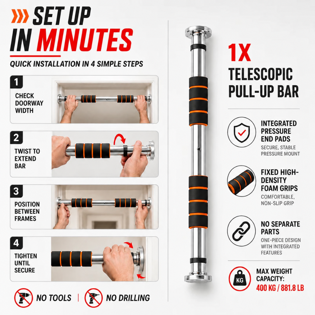 Telescopic Doorway Pull-Up Bar