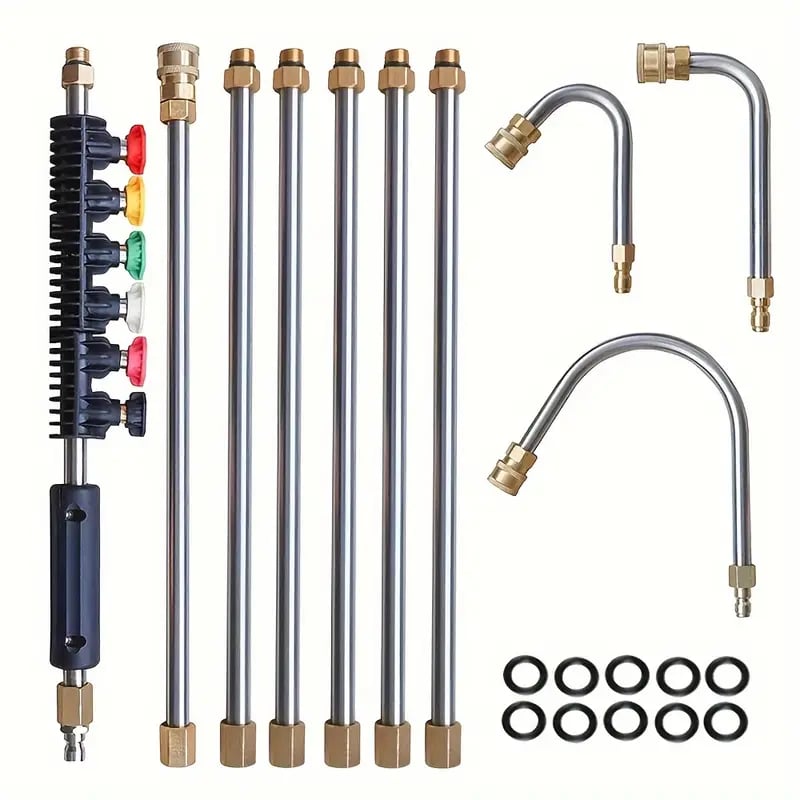 Telescoping High-Pressure Washer Wand Set - 4000 PSI for Gutter & Roof Cleaning