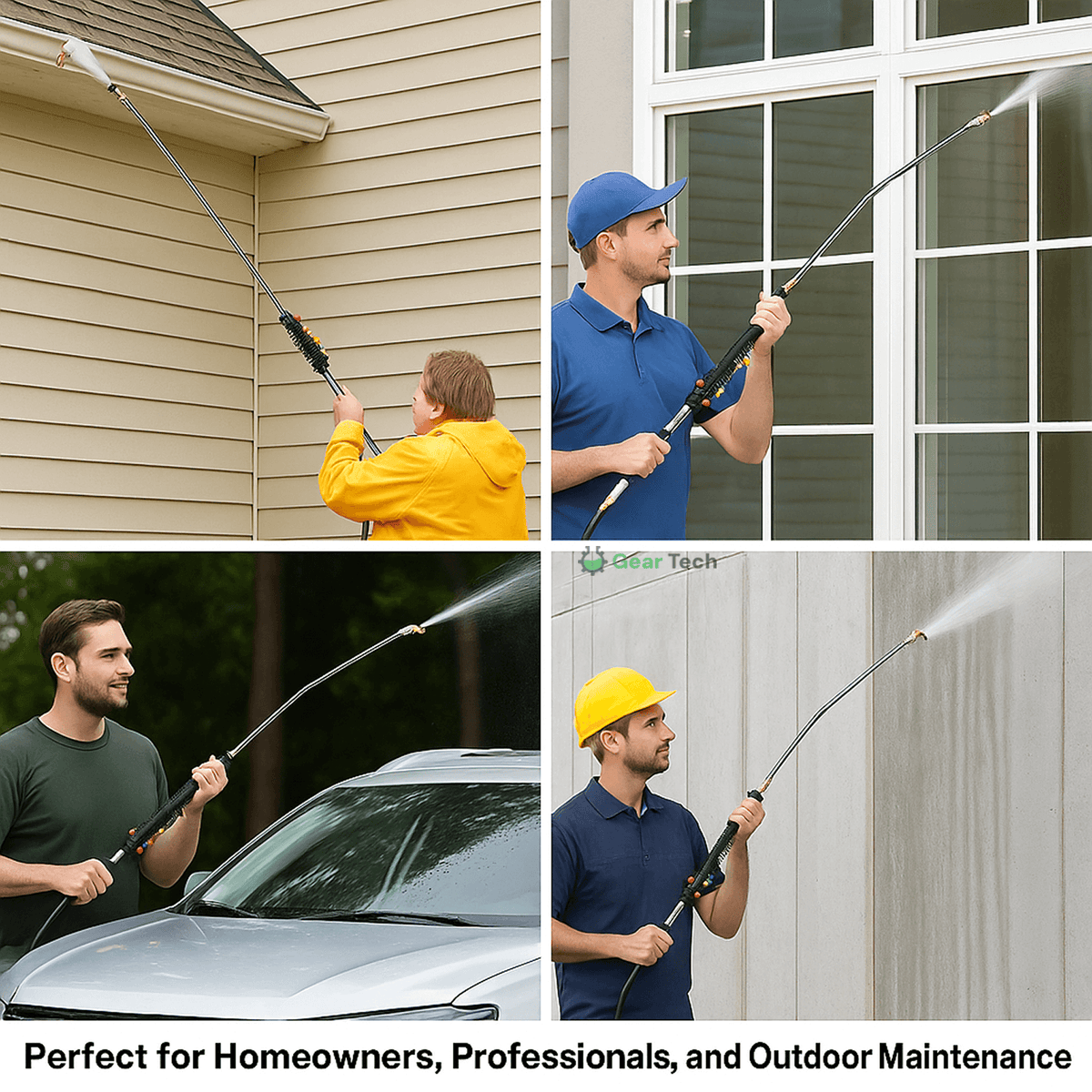 Telescoping High-Pressure Washer Wand Set - 4000 PSI for Gutter & Roof Cleaning