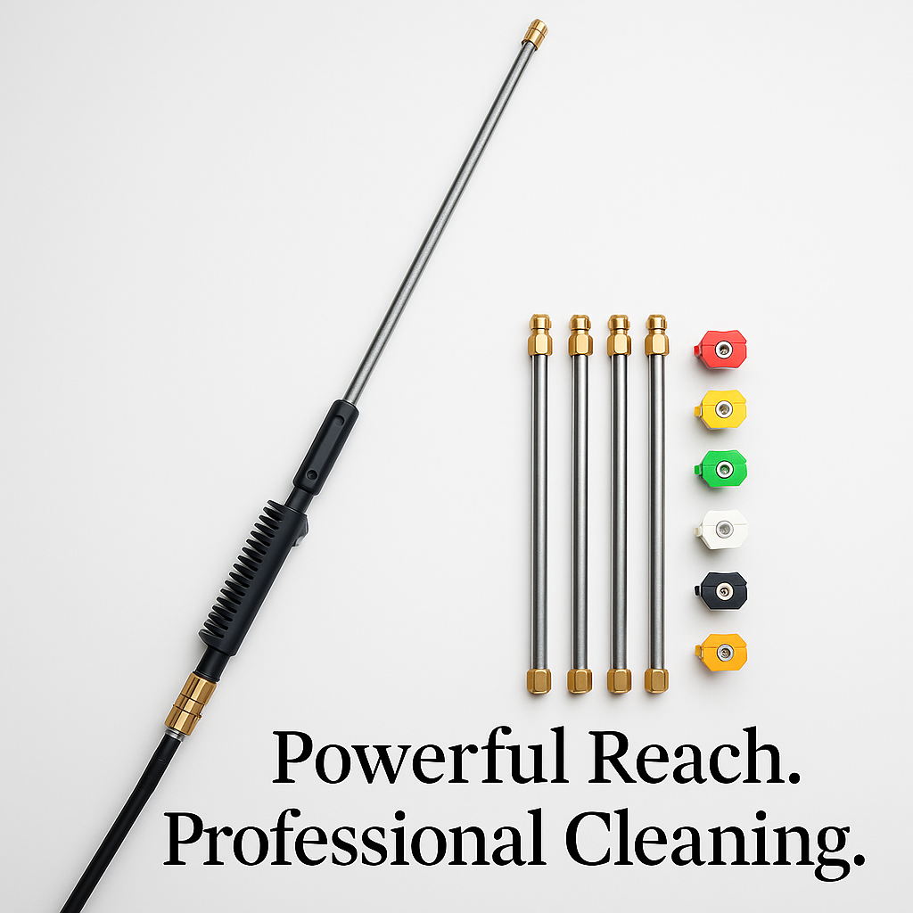 Telescoping High-Pressure Washer Wand Set - 4000 PSI for Gutter & Roof Cleaning