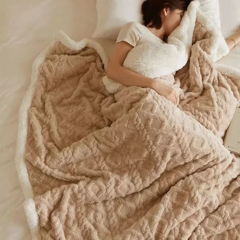 Thick Lambswool Fleece Winter Throw Blanket - Soft & Warm
