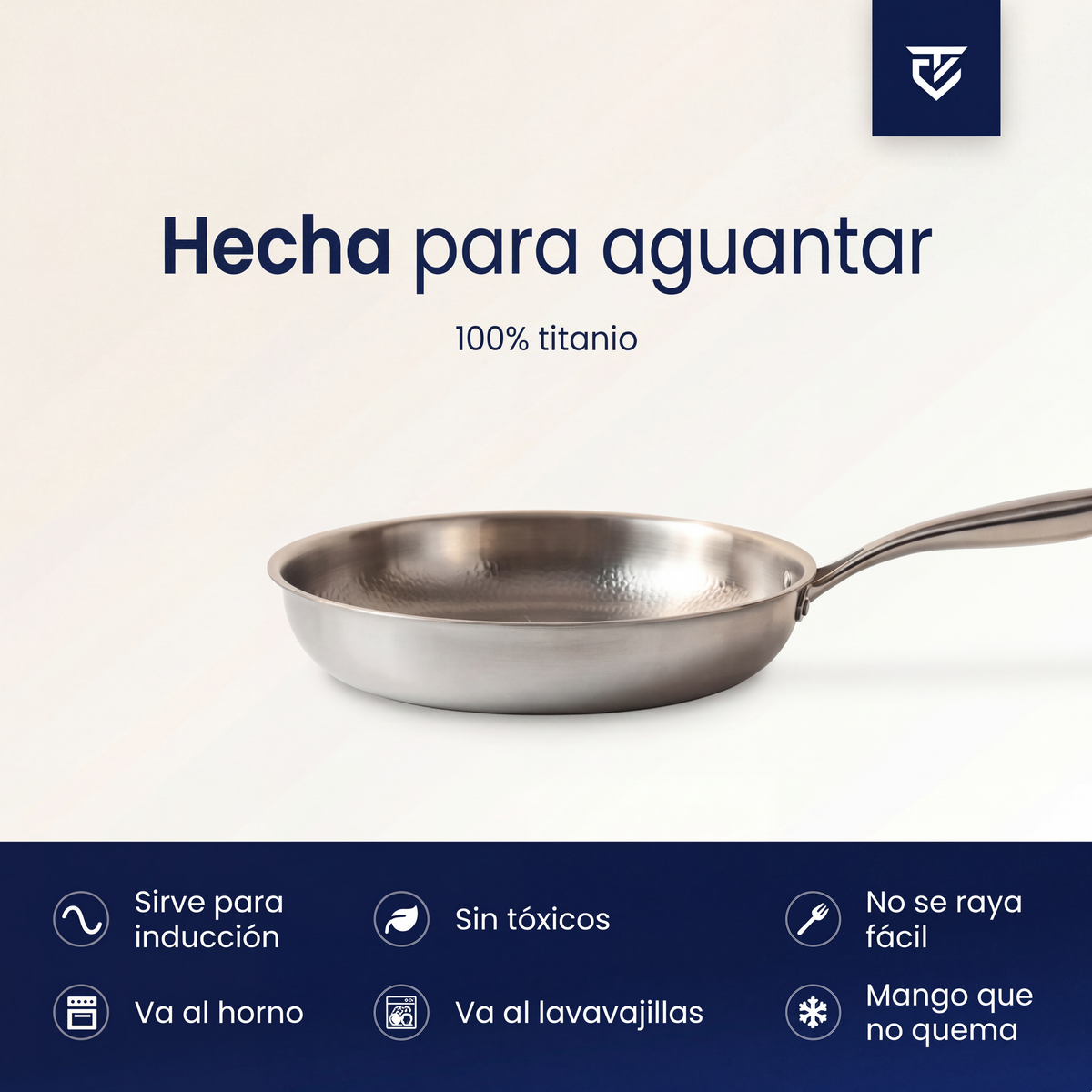 Titanium Frying Pan - Natural Non-Stick Cooking Without Chemicals