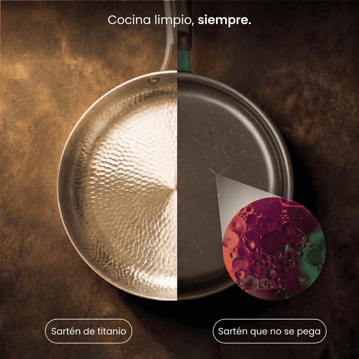 Titanium Frying Pan - Natural Non-Stick Cooking Without Chemicals
