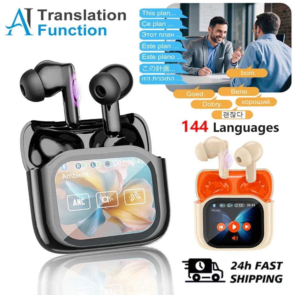 Touchscreen Translator Earbuds with Noise Reduction