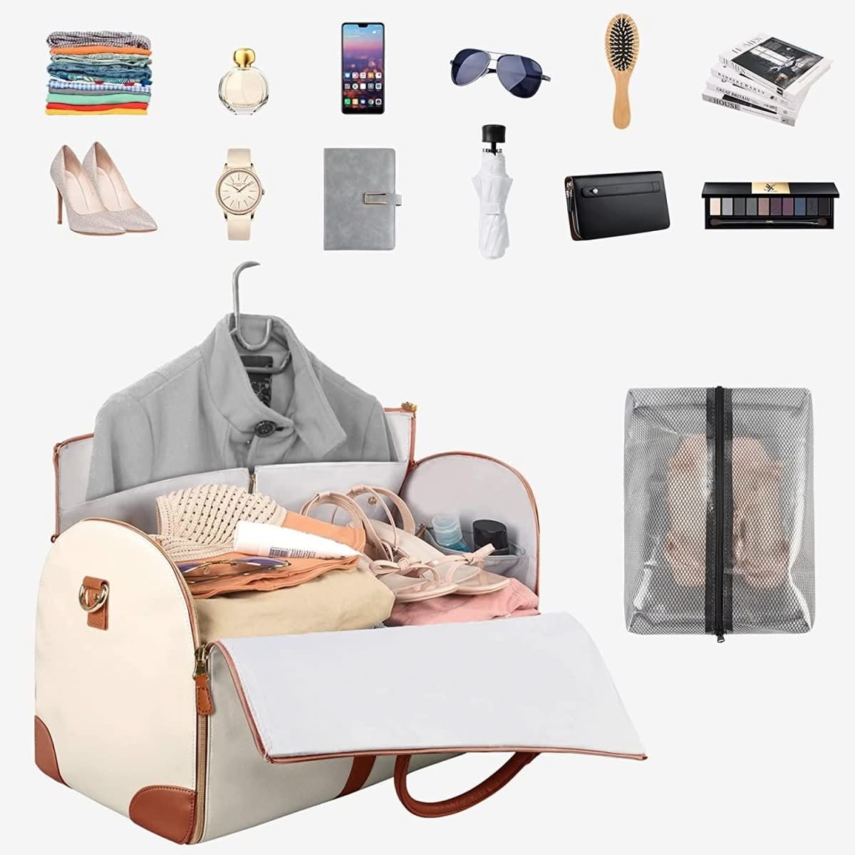 Travel Duffel Bag - Foldable Garment Bag for Wrinkle-Free Travel
