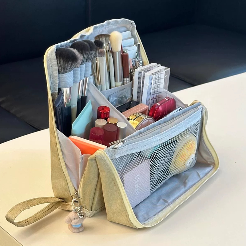 Travel Makeup Bag with Spacious Organized Compartments