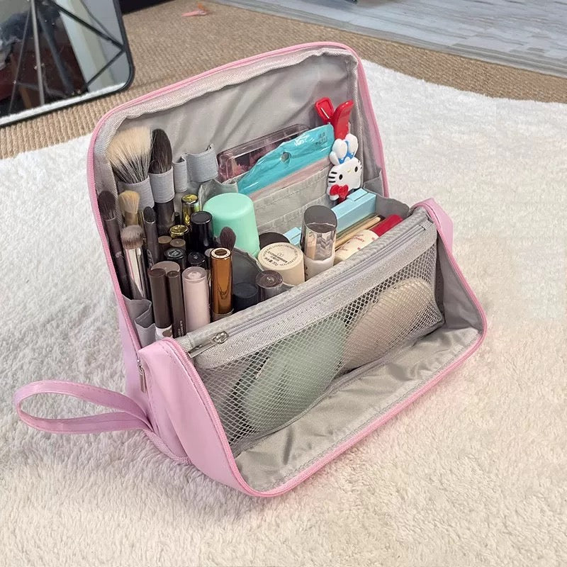 Travel Makeup Bag with Spacious Organized Compartments