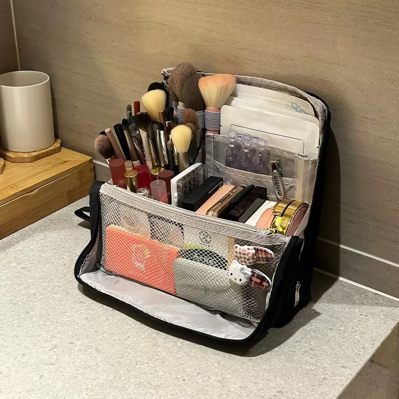 Travel Makeup Bag with Spacious Organized Compartments