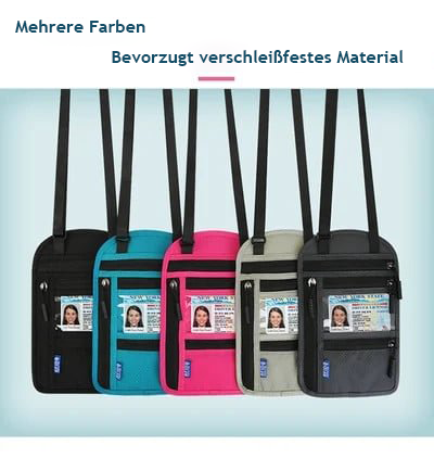 Travel Neck Wallet with RFID-Blocking Passport Pouch