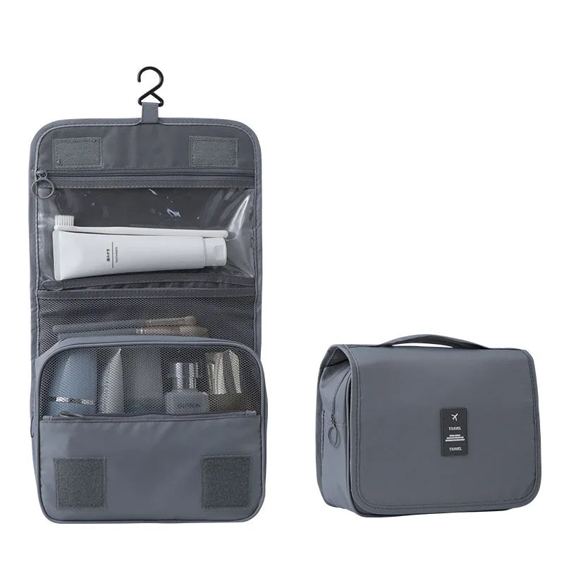 Travel Toiletry Bag with 6 Compartments and Hanging Hook