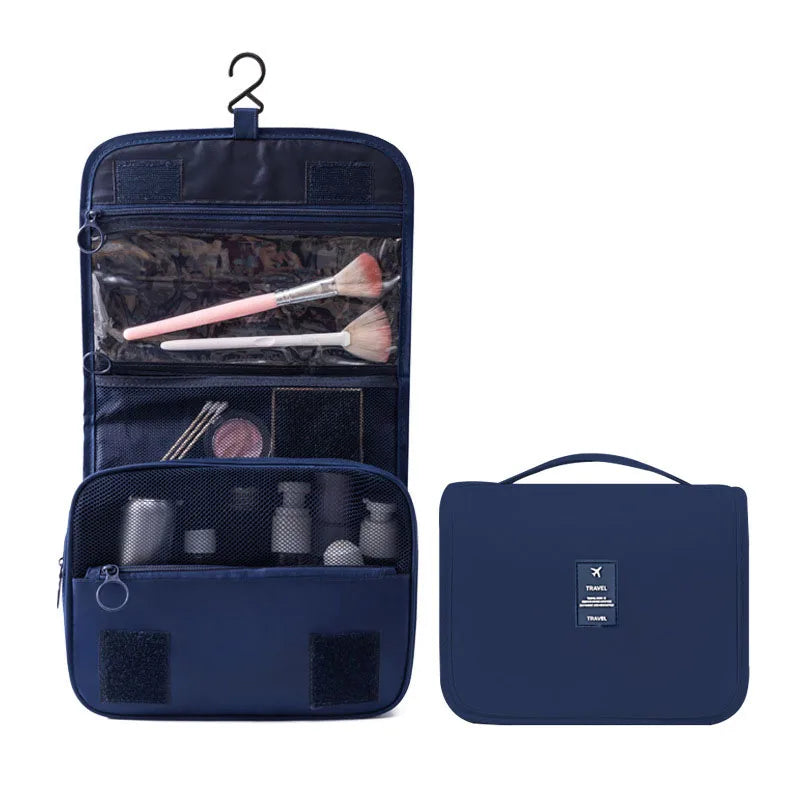 Travel Toiletry Bag with 6 Compartments and Hanging Hook