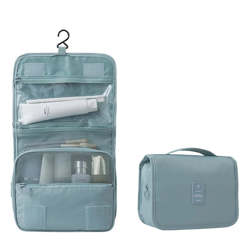 Travel Toiletry Bag with 6 Compartments and Hanging Hook