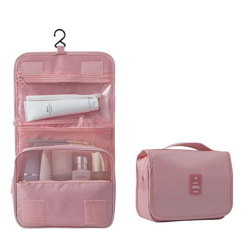 Travel Toiletry Bag with 6 Compartments and Hanging Hook