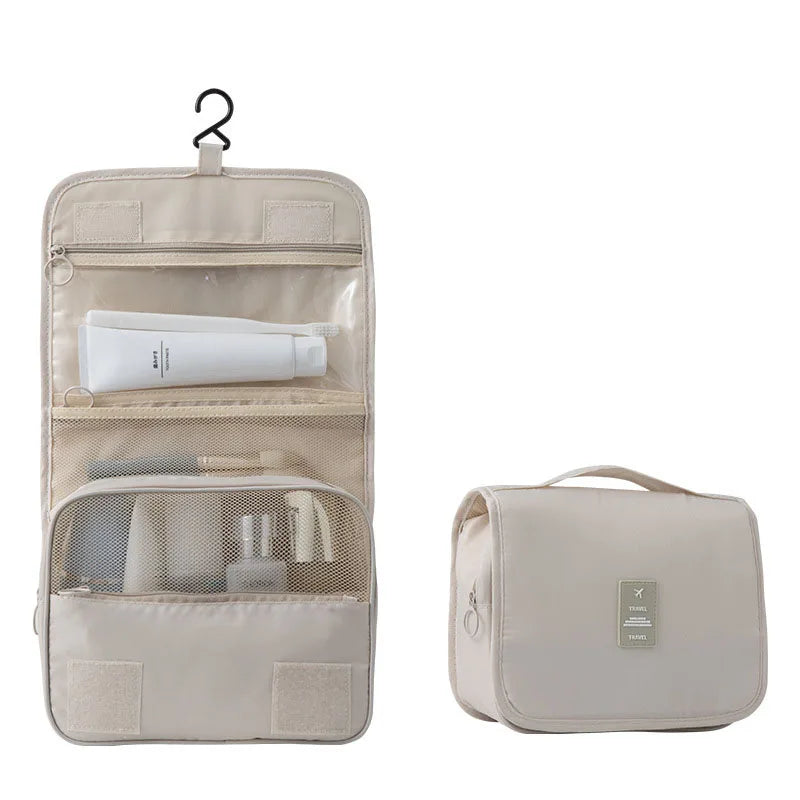 Travel Toiletry Bag with 6 Compartments and Hanging Hook
