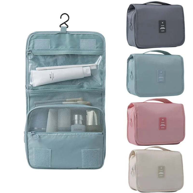 Travel Toiletry Bag with 6 Compartments and Hanging Hook