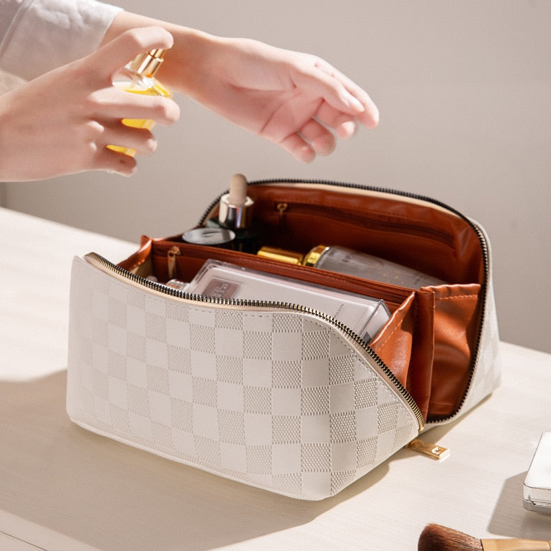 Travel Toiletry Bag with Handle and Wide Opening