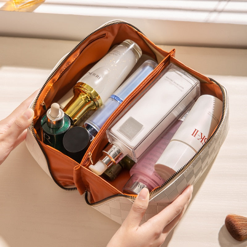 Travel Toiletry Bag with Handle and Wide Opening