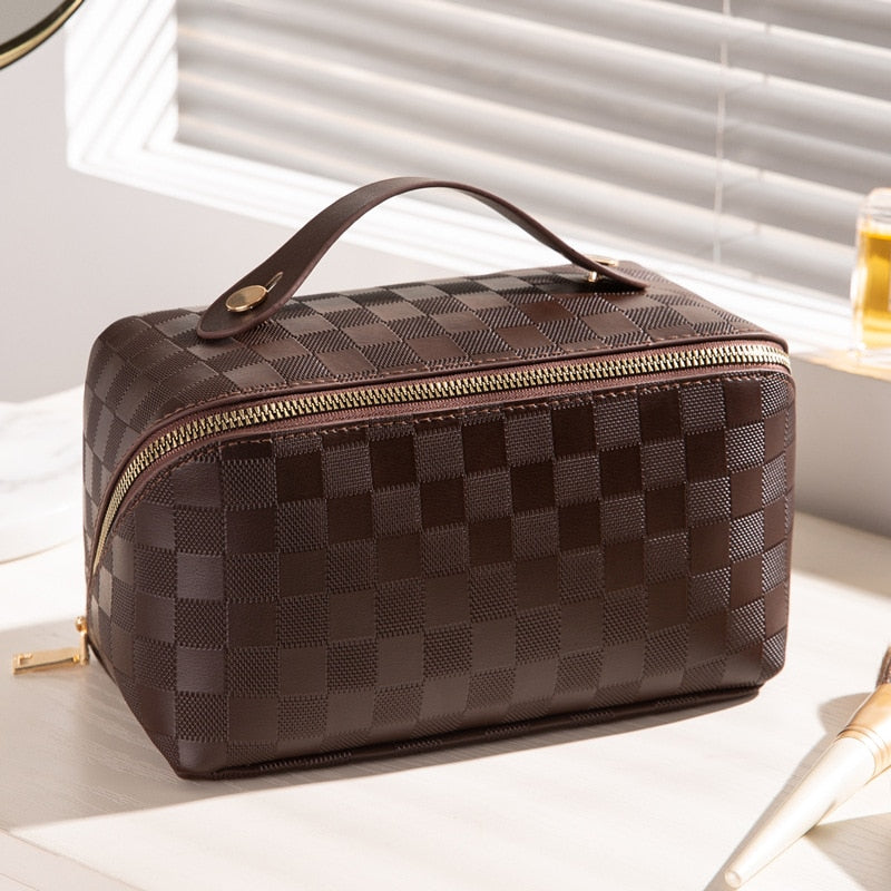 Travel Toiletry Bag with Handle and Wide Opening