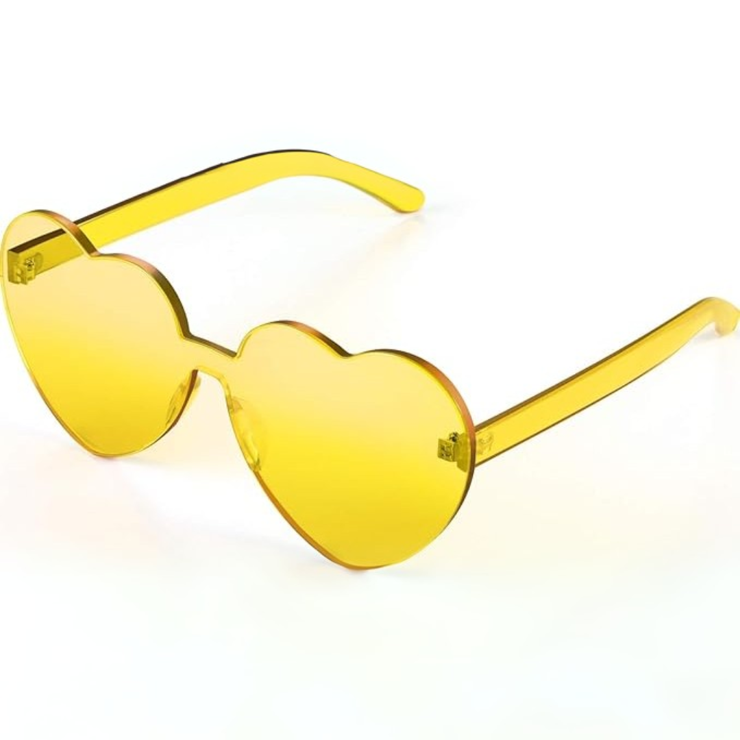 Trendy Rimless Heart Sunglasses in Translucent Look