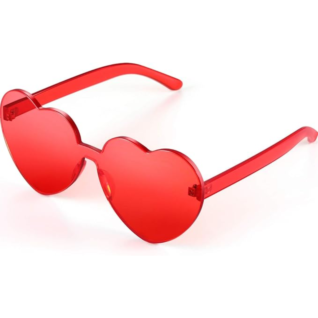 Trendy Rimless Heart Sunglasses in Translucent Look