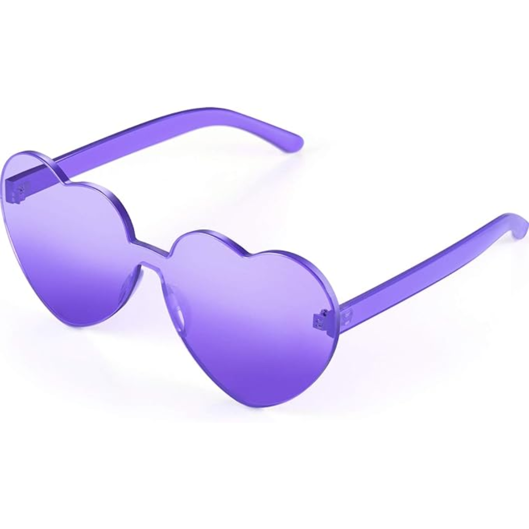 Trendy Rimless Heart Sunglasses in Translucent Look