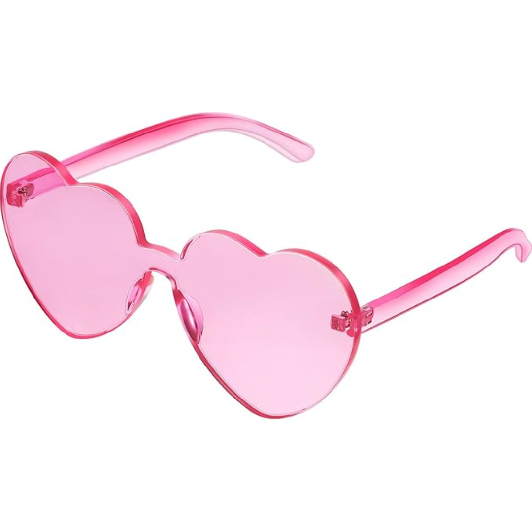 Trendy Rimless Heart Sunglasses in Translucent Look