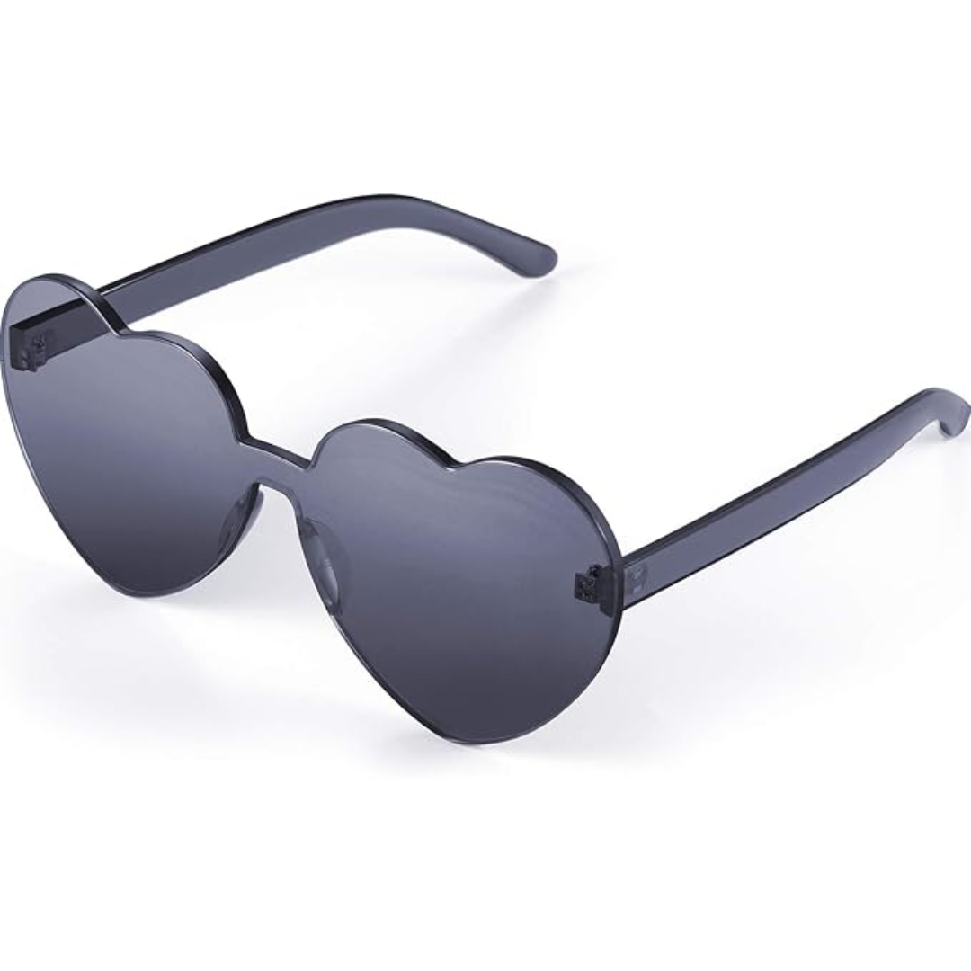 Trendy Rimless Heart Sunglasses in Translucent Look
