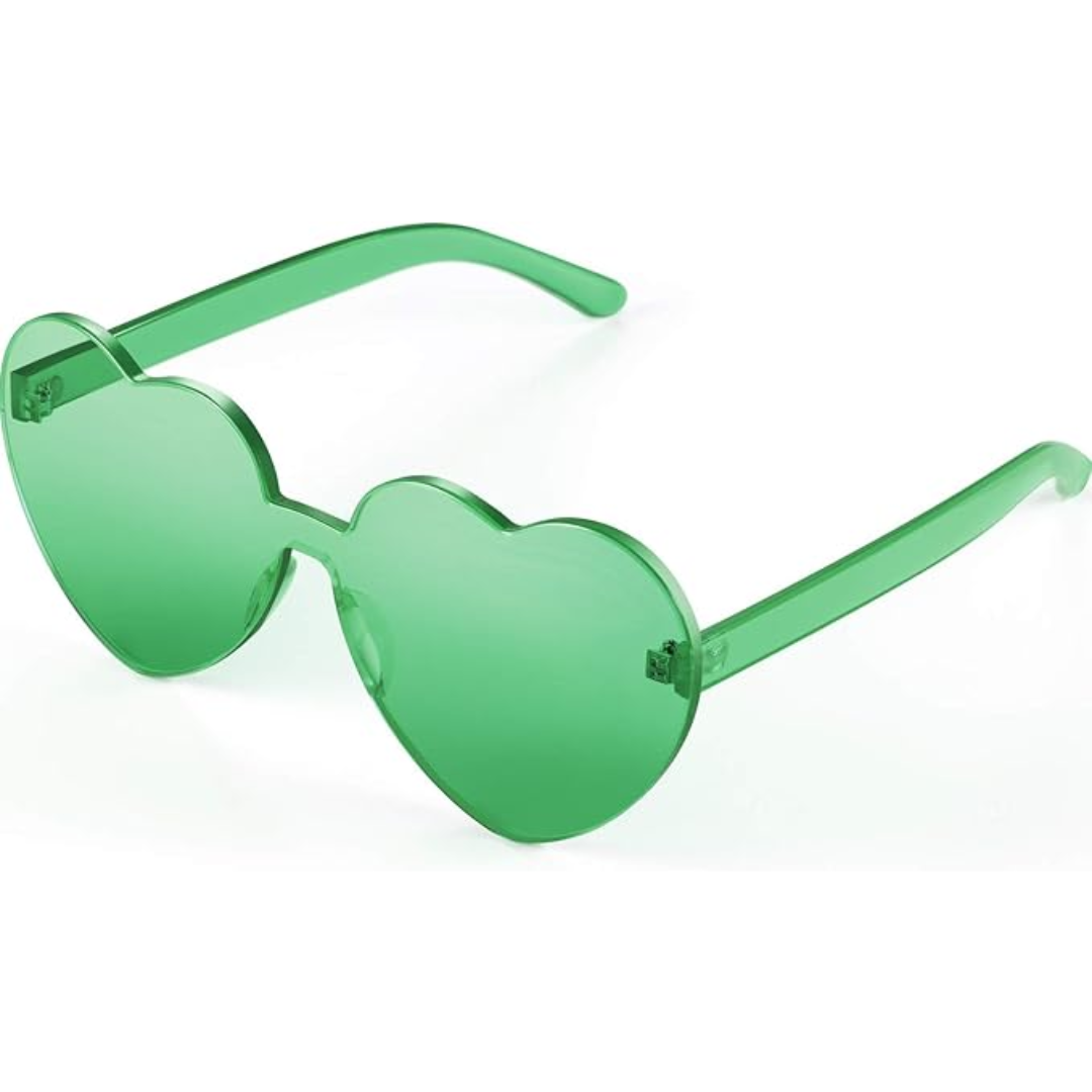 Trendy Rimless Heart Sunglasses in Translucent Look