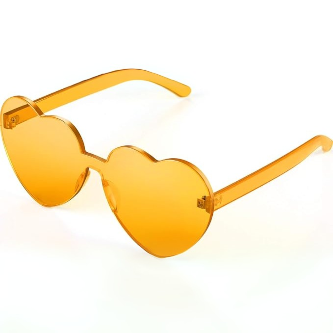 Trendy Rimless Heart Sunglasses in Translucent Look