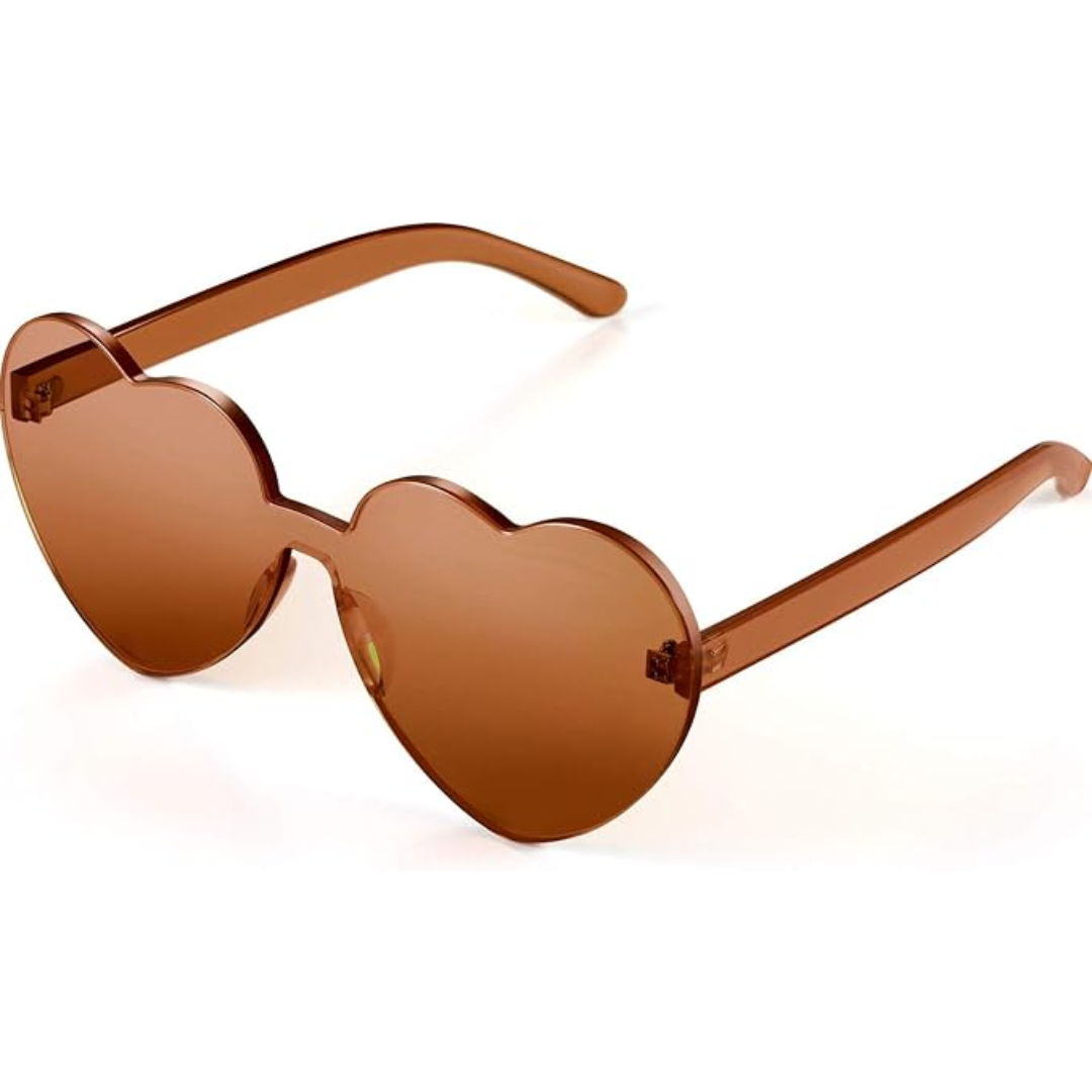Trendy Rimless Heart Sunglasses in Translucent Look