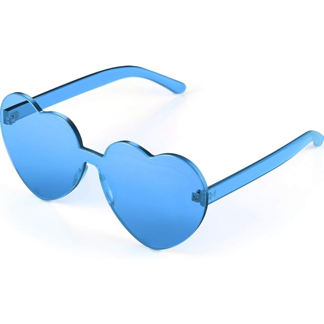 Trendy Rimless Heart Sunglasses in Translucent Look