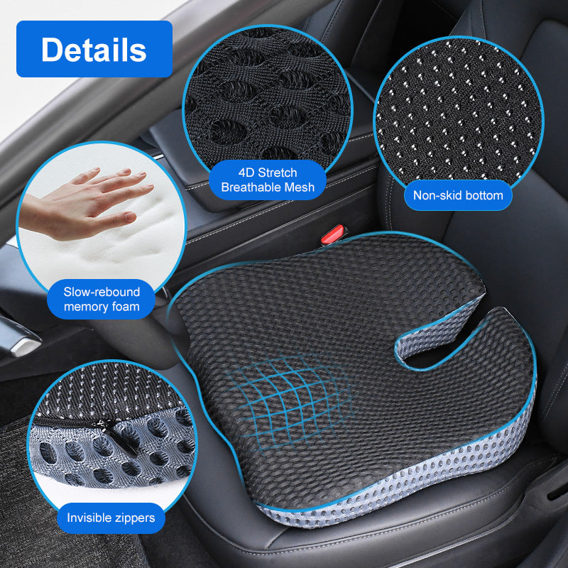 Triangle Memory Foam Seat Cushion | Breathable & Pressure-Relieving | For Car & Office