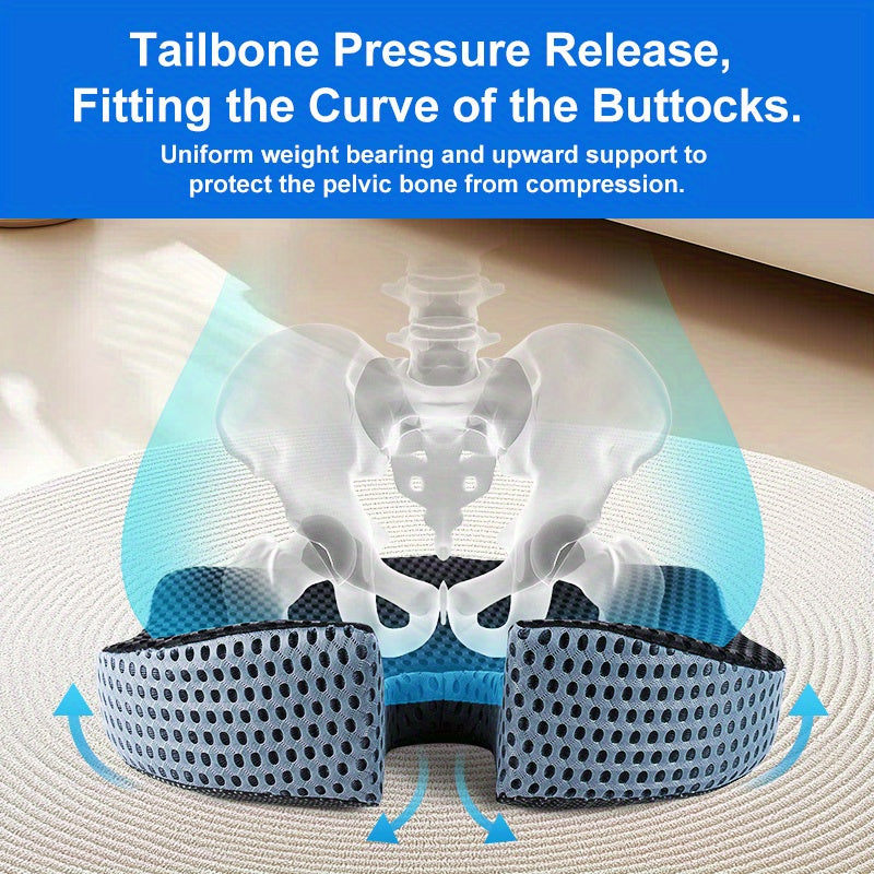 Triangle Memory Foam Seat Cushion | Breathable & Pressure-Relieving | For Car & Office