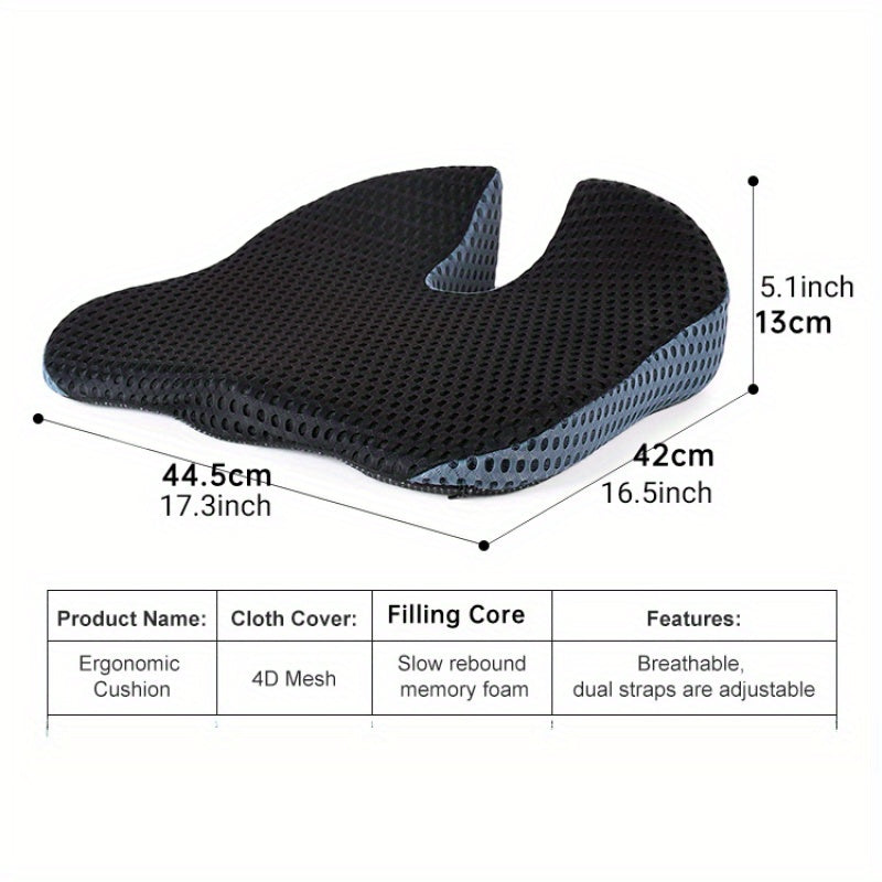 Triangle Memory Foam Seat Cushion | Breathable & Pressure-Relieving | For Car & Office