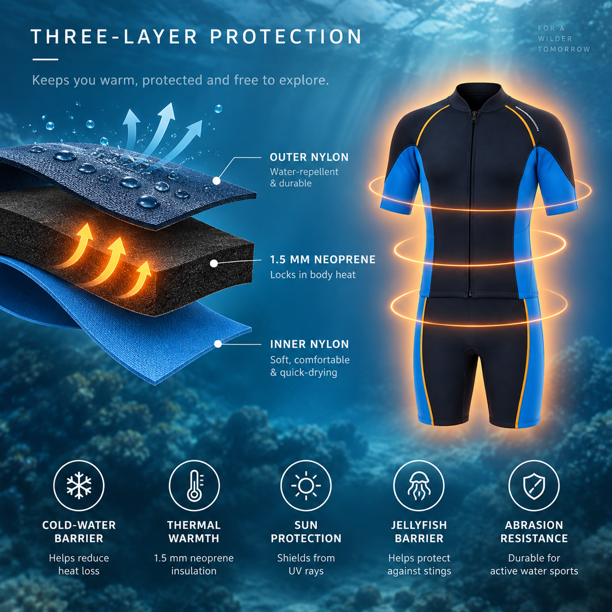 Two-Piece Short Wetsuit