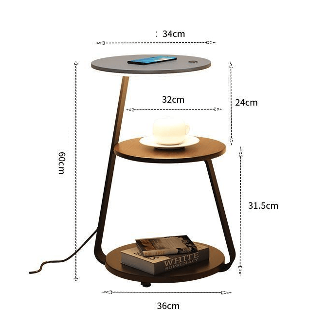 Two-Tier Side Table with Storage