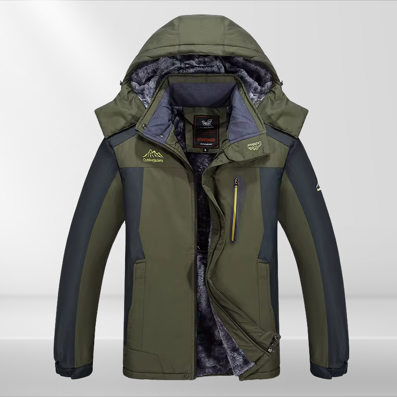 Two-Tone Hooded Outdoor Jacket