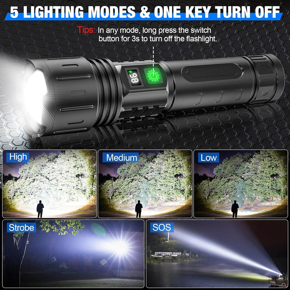 Ultra-Bright 100,000-Lumen Tactical Flashlight