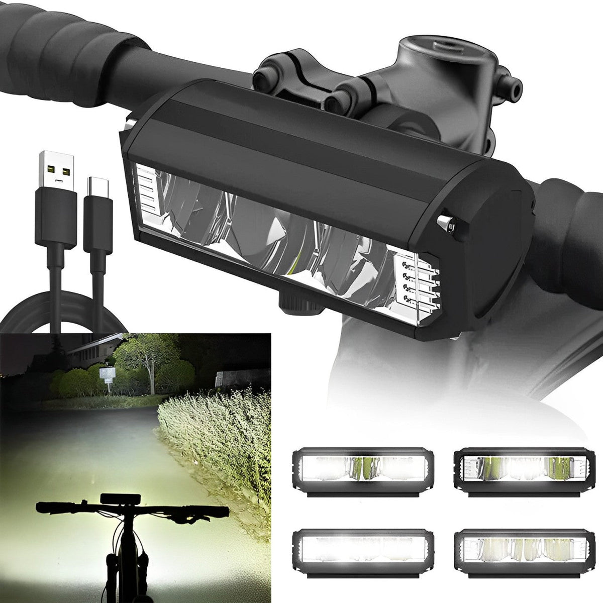 Ultra-Bright Waterproof LED Bike Light with Adjustable Brightness and Multiple Modes