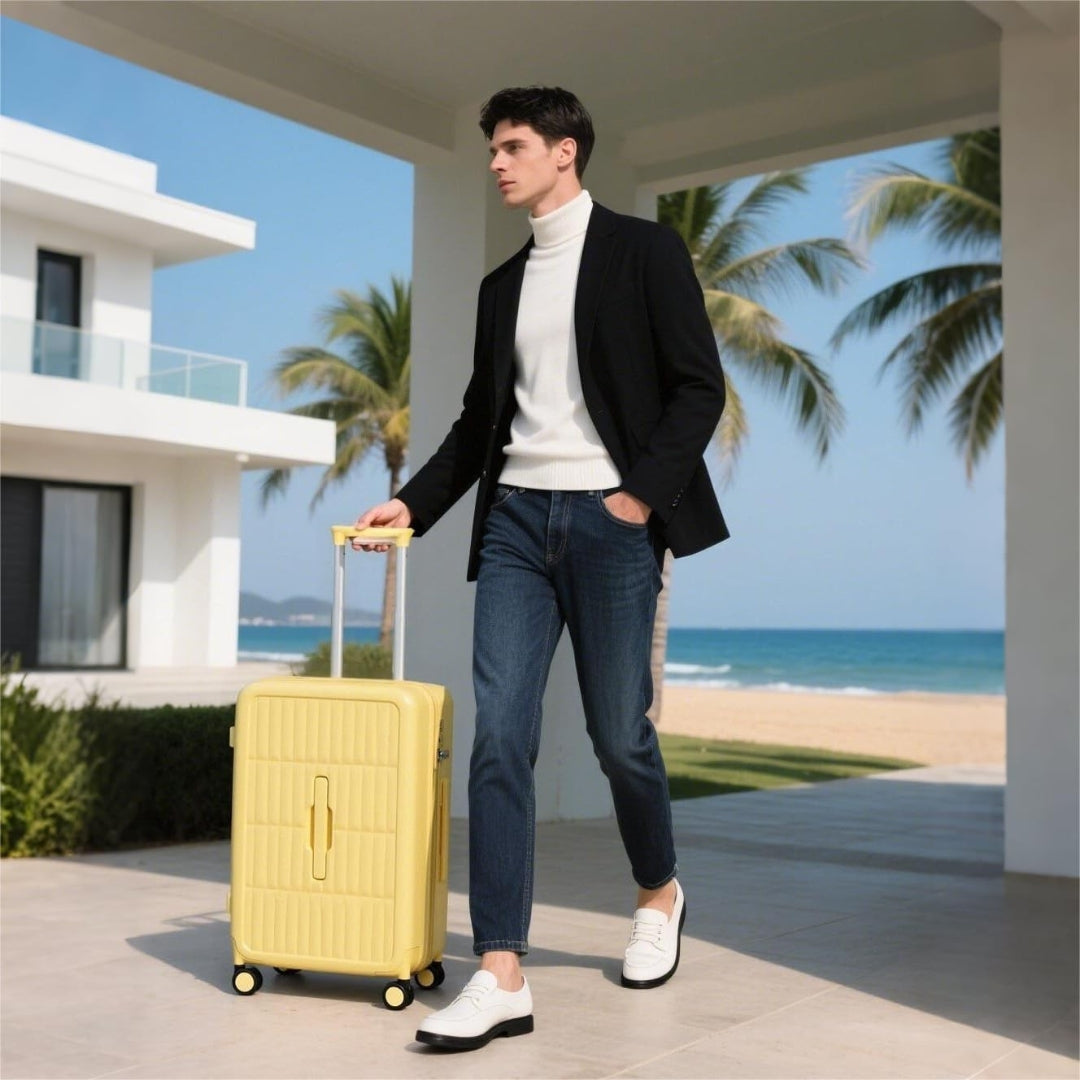 Unisex Airline-Approved Carry-On Luggage with 3:7 Split
