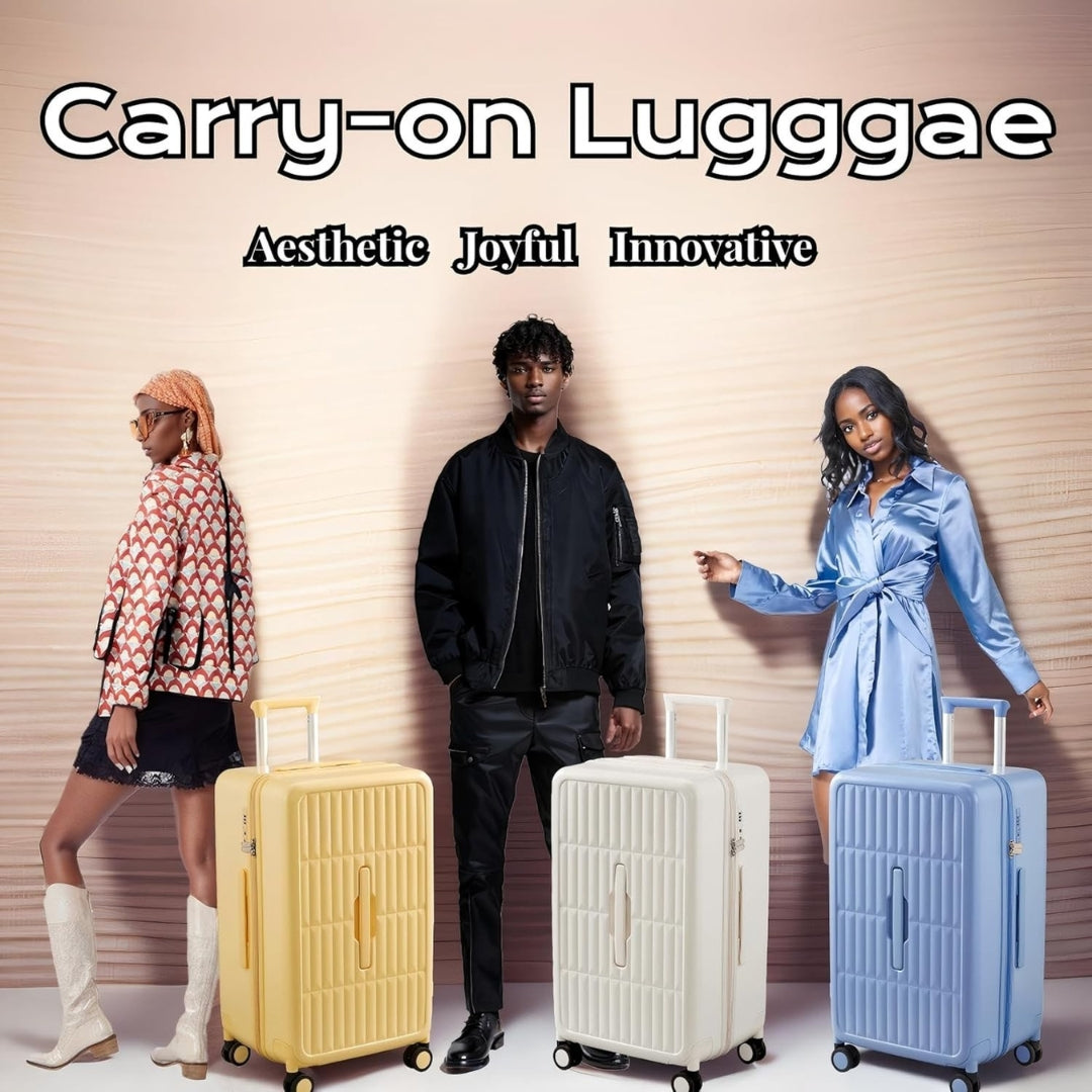 Unisex Airline-Approved Carry-On Luggage with 3:7 Split