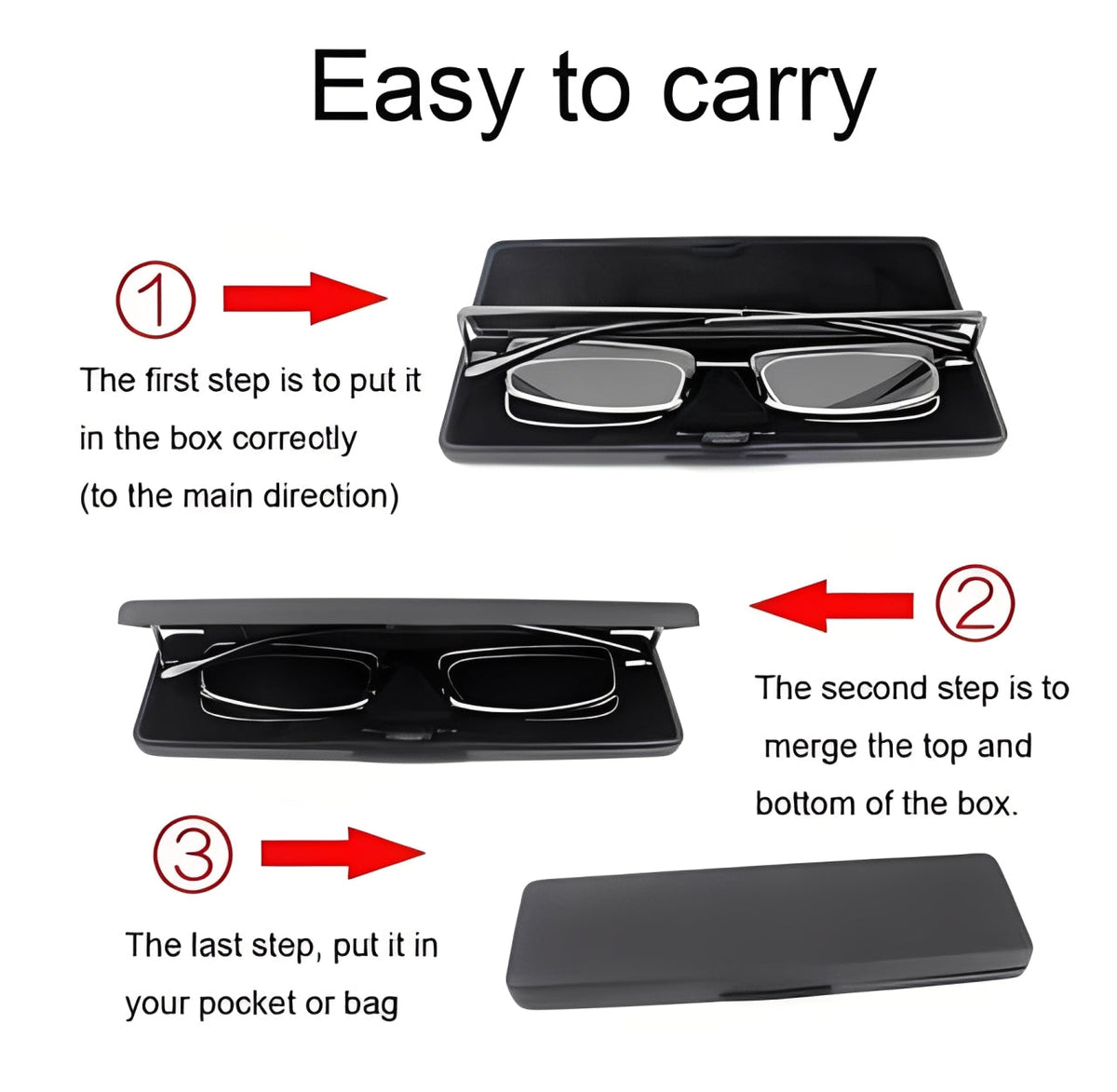 Unisex Compact Folding Reading Glasses - Lightweight & Portable