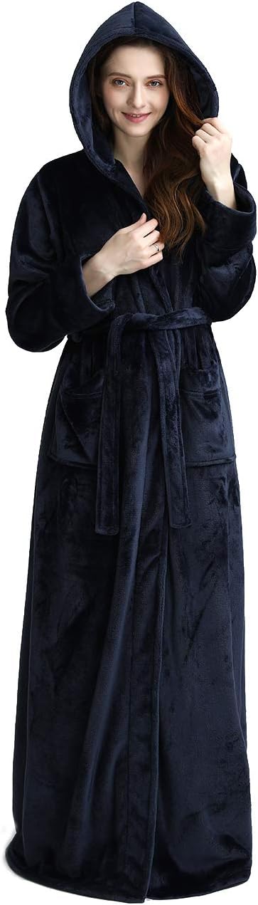 Unisex Fluffy Hooded Bathrobe, Warm & Soft Comfort