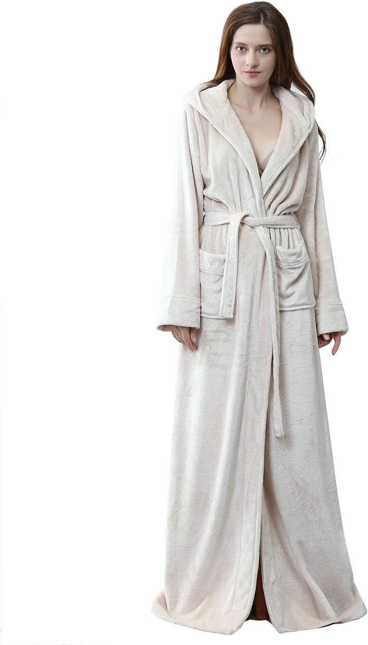 Unisex Fluffy Hooded Bathrobe, Warm & Soft Comfort