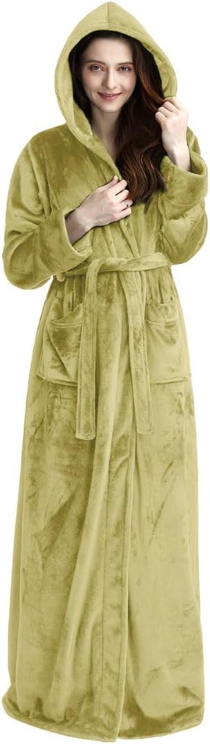 Unisex Fluffy Hooded Bathrobe, Warm & Soft Comfort