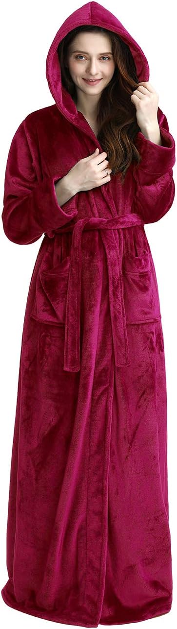 Unisex Fluffy Hooded Bathrobe, Warm & Soft Comfort