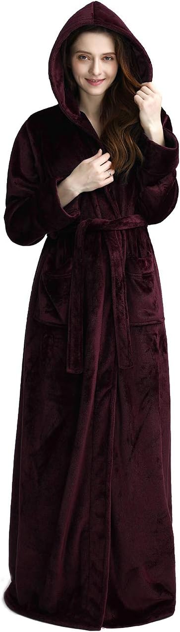 Unisex Fluffy Hooded Bathrobe, Warm & Soft Comfort