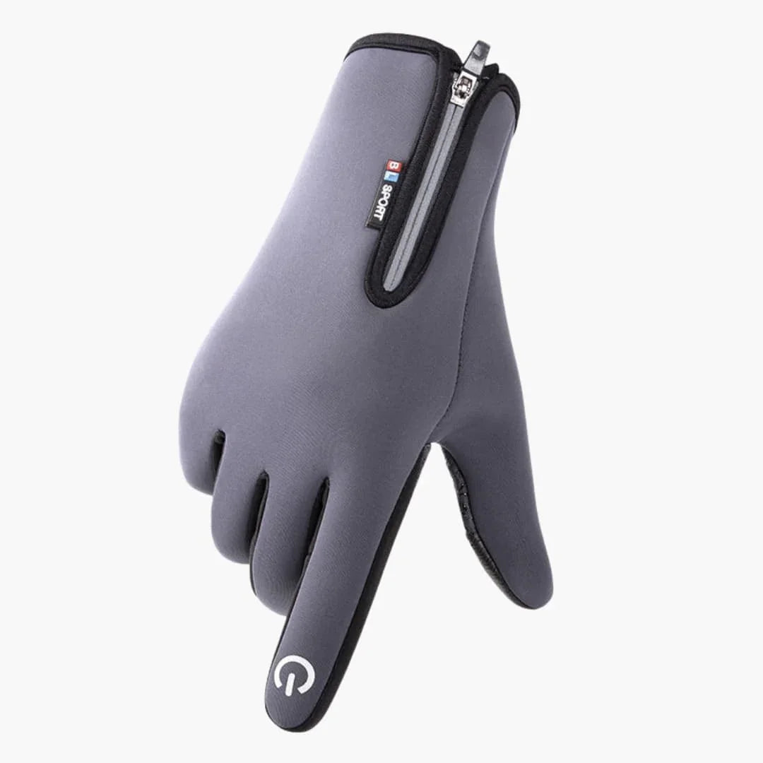 Unisex Gloves with Zipper and Textured Surface