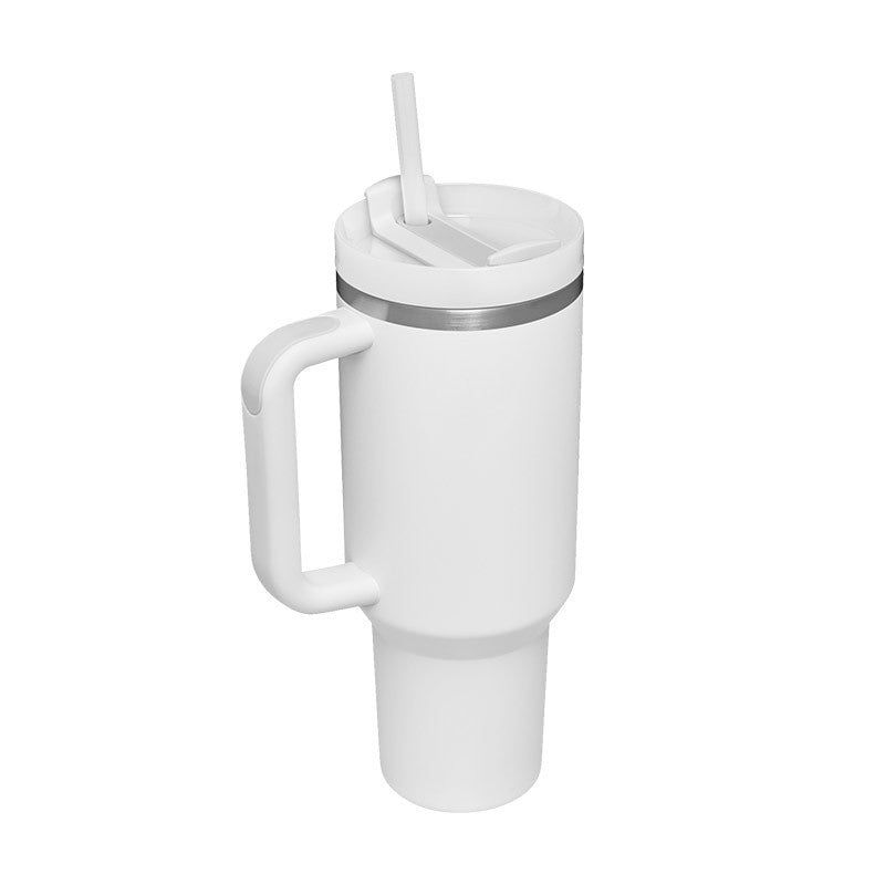 Unisex Insulated Travel Mug with Handle and Straw