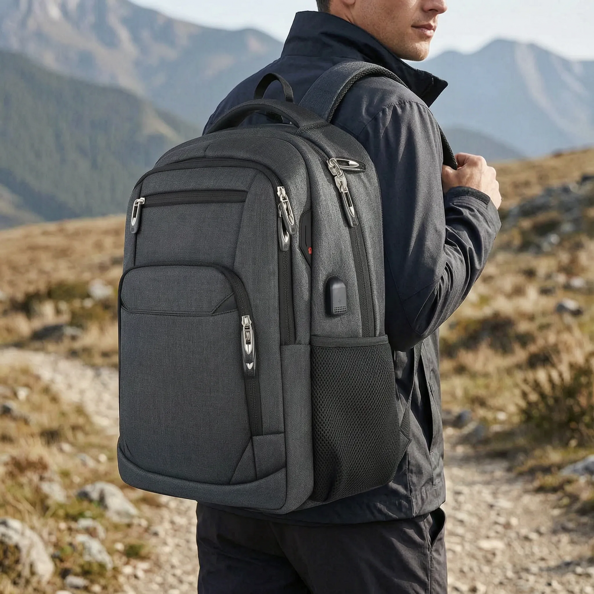 Unisex Large-Capacity Multi-Compartment Travel Backpack